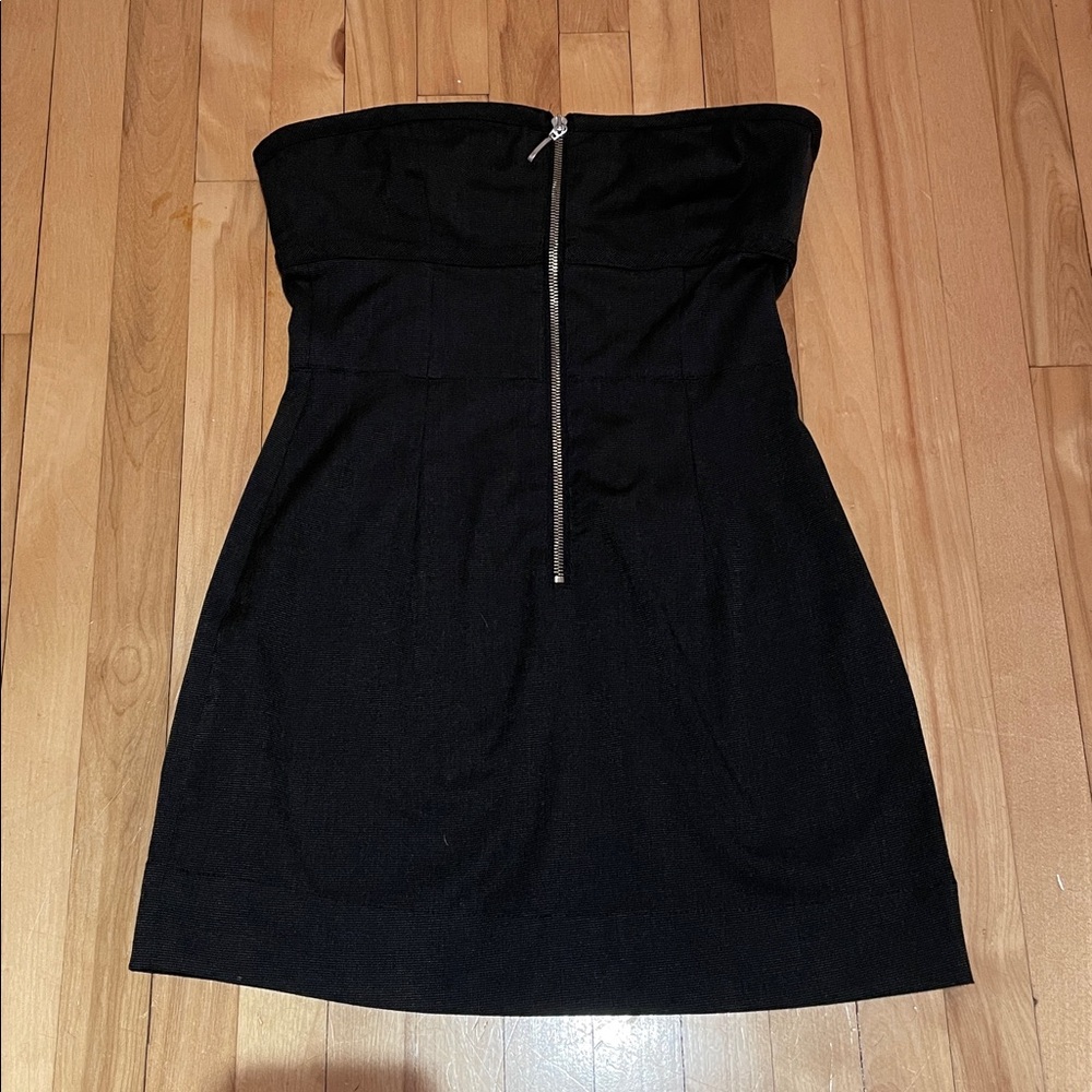 trf Black Strapless Dress with Zipper